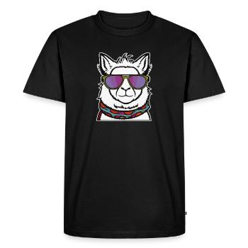 Lama cool - T-shirt Premium bio Homme - noir - Devant - Nico (187cm)