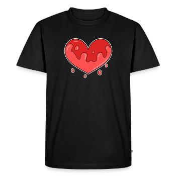 Heart Lonely - Men's Premium Organic T-Shirt - black - Front - Nico (187cm)