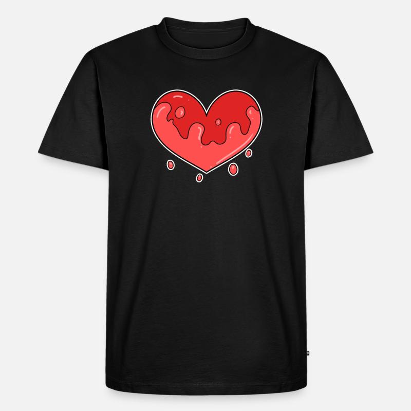 Herz Einsam - Männer Premium Bio T-Shirt - Schwarz