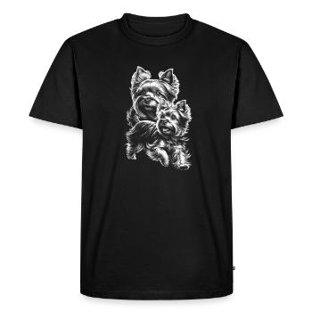 Portrait mignon de Yorkshire Terrier - T-shirt Premium bio Homme - noir - Devant - Nico (187cm)