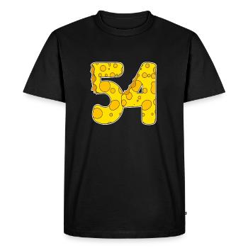 54 years of Lustig Käse - Men's Premium Organic T-Shirt - black - Front - Nico (187cm)