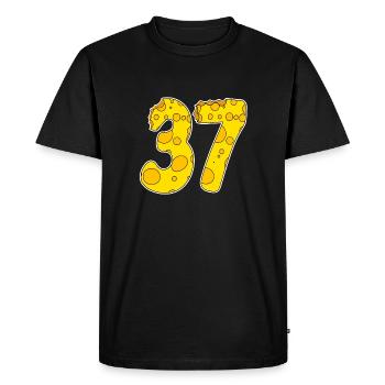 37 years old Lustig Käse - Men's Premium Organic T-Shirt - black - Front - Nico (187cm)