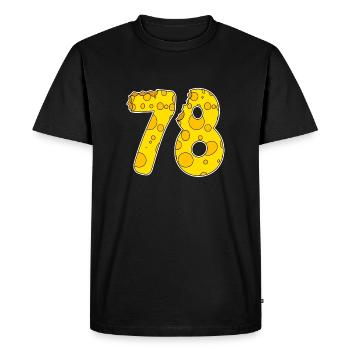 78 years of Lustig Käse - Men's Premium Organic T-Shirt - black - Front - Nico (187cm)