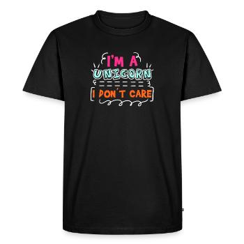 Attitude Statement Je m’en fous Chill - T-shirt Premium bio Homme - noir - Devant - Nico (187cm)