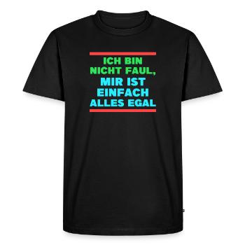 Je ne me soucie pas de la déclaration - T-shirt Premium bio Homme - noir - Devant - Nico (187cm)