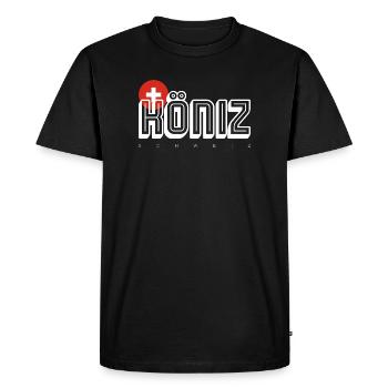 Typographie de l’emblème suisse gras - T-shirt Premium bio Homme - noir - Devant - Nico (187cm)