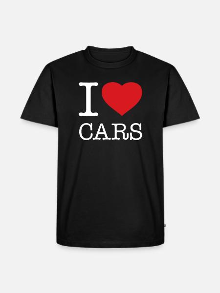 JAG ÄLSKAR BILAR Bil - Ekologisk premium-T-shirt herr - svart