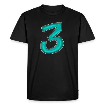 3 - Three - Third - Men's Premium Organic T-Shirt - black - Front - Nico (187cm)
