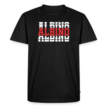 t-shirt albinos t-shirt idée cadeau texte empilé - T-shirt Premium bio Homme - noir - Devant - Nico (187cm)