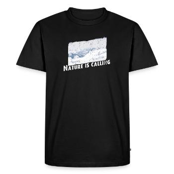 La nature appelle l’hiver - T-shirt Premium bio Homme - noir - Devant - Nico (187cm)