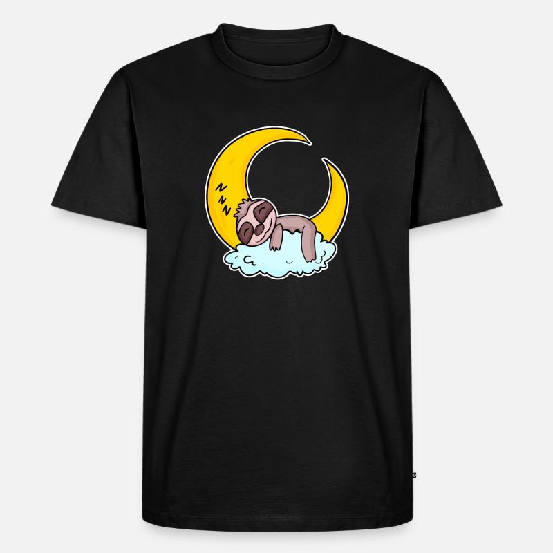 Faultier Motiv - Männer Premium Bio T-Shirt - Schwarz