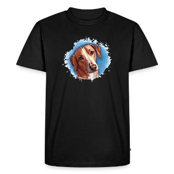 Chien SAVEBRACKE Chien de chasse Turquoise Aquarelle Design - T-shirt Premium bio Homme - noir - Devant - Nico (187cm)
