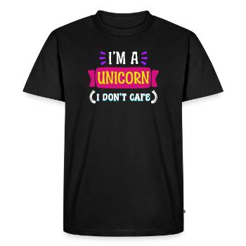Je ne me soucie pas de l’attitude indifférente à la déclaration - T-shirt Premium bio Homme - noir - Devant - Nico (187cm)