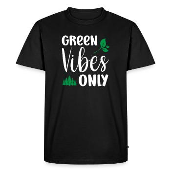 Green Vibes Only - Men's Premium Organic T-Shirt - black - Front - Nico (187cm)