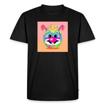 OEUFS DE PÂQUES CLOWN LAPIN DE PÂQUES - T-shirt Premium bio Homme - noir - Devant - Nico (187cm)