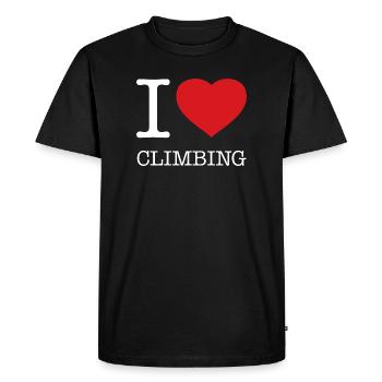 I LOVE CLIMBING Klettern - Men's Premium Organic T-Shirt - black - Front - Nico (187cm)