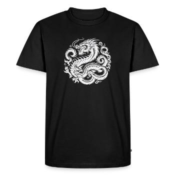 Tatouage de dragon chinois - T-shirt Premium bio Homme - noir - Devant - Nico (187cm)