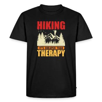La randonnée coûte moins cher que la thérapie - T-shirt Premium bio Homme - noir - Devant - Nico (187cm)