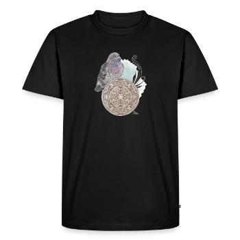 Veganuary 2024 Pigeon de ville - T-shirt Premium bio Homme - noir - Devant - Nico (187cm)