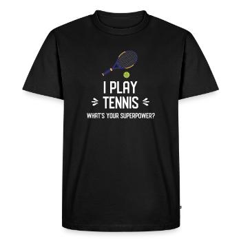I Play Tennis. What's Your Superpower? - Men's Premium Organic T-Shirt - black - Front - Nico (187cm)