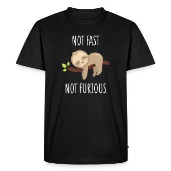 Pas rapide, pas furieux - T-shirt Premium bio Homme - noir - Devant - Nico (187cm)