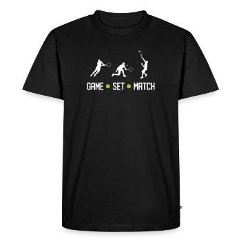Tennis - Match de jeu - T-shirt Premium bio Homme - noir - Devant - Nico (187cm)
