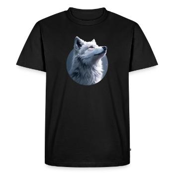 White Wolf Illustration - Men's Premium Organic T-Shirt - black - Front - Nico (187cm)