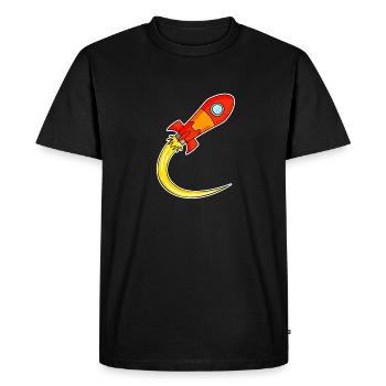 Motif de fusée - T-shirt Premium bio Homme - noir - Devant - Nico (187cm)