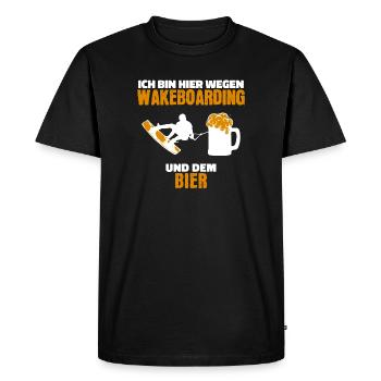 Kitesurfer Cool Saying Wakeboard Surfing Wave - Men's Premium Organic T-Shirt - black - Front - Nico (187cm)