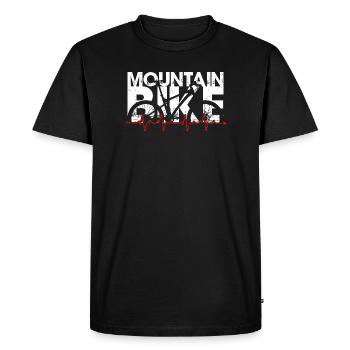 Mountain Bike Beat - Men's Premium Organic T-Shirt - black - Front - Nico (187cm)