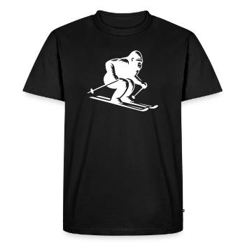 Singe Gorille Chimpanzé Ski Silhouette Design - T-shirt Premium bio Homme - noir - Devant - Nico (187cm)