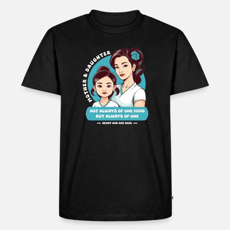 Mutter und Tochter - Männer Premium Bio T-Shirt - Schwarz