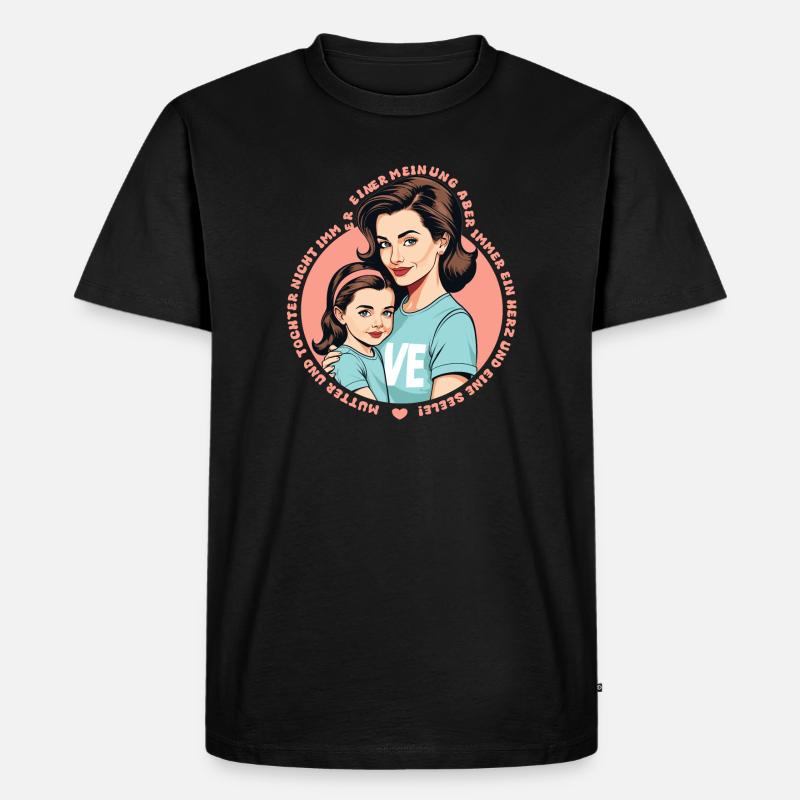Mutter und Tochter - Männer Premium Bio T-Shirt - Schwarz