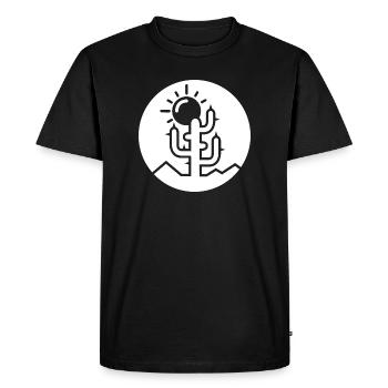 cactus logo desert minimal flat design icon icon - Men's Premium Organic T-Shirt - black - Front - Nico (187cm)