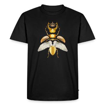 Coléoptère cerf-volant doré avec couronne en parties individuelles - T-shirt Premium bio Homme - noir - Devant - Nico (187cm)