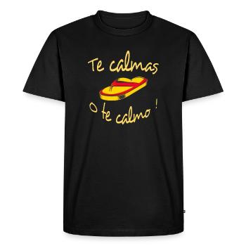 Te Calmas o Te Calmo Flip Flop - Men's Premium Organic T-Shirt - black - Front - Nico (187cm)
