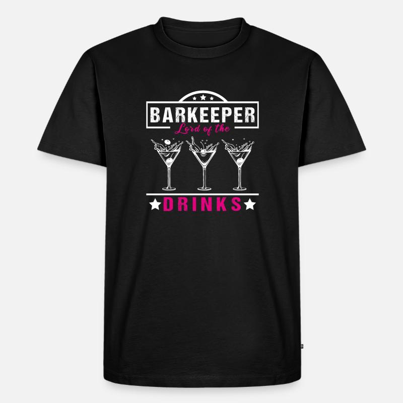Barkeeper Lord - Männer Premium Bio T-Shirt - Schwarz