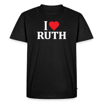 t-shirt I love Ruth t-shirt idée cadeau - T-shirt Premium bio Homme - noir - Devant - Nico (187cm)