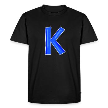 Lettre K - Lettre initiale K - T-shirt Premium bio Homme - noir - Devant - Nico (187cm)
