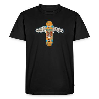Ailes de skateboard - T-shirt Premium bio Homme - noir - Devant - Nico (187cm)