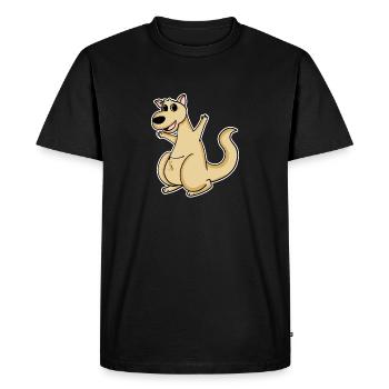 Motif animal kangourou - T-shirt Premium bio Homme - noir - Devant - Nico (187cm)