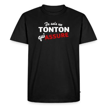 I'm an uncle who makes sure - Men's Premium Organic T-Shirt - black - Front - Nico (187cm)