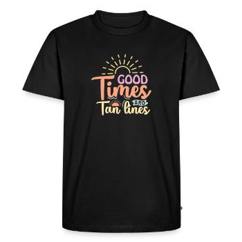 Good Times and Tan Lines - Men's Premium Organic T-Shirt - black - Front - Nico (187cm)