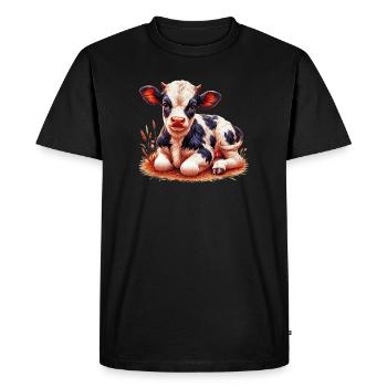 Vache - T-shirt Premium bio Homme - noir - Devant - Nico (187cm)