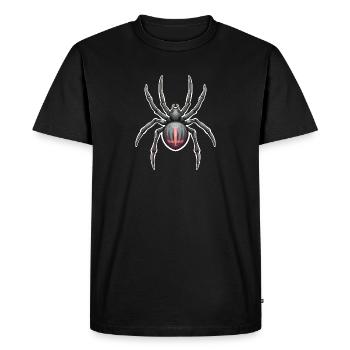 Araignée foncée avec des marques roses - T-shirt Premium bio Homme - noir - Devant - Nico (187cm)