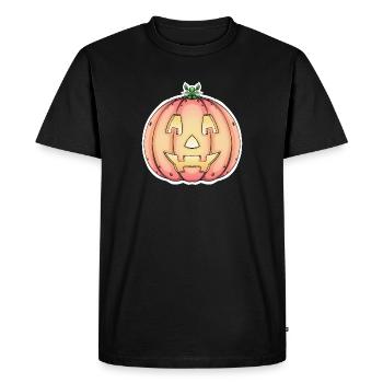 Halloween Pumpkin Jack-o'-Lantern Design - Men's Premium Organic T-Shirt - black - Front - Nico (187cm)