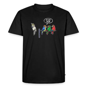 Animaux Jungle Oiseaux Déclaration Perroquet Zoo Animaux - T-shirt Premium bio Homme - noir - Devant - Nico (187cm)