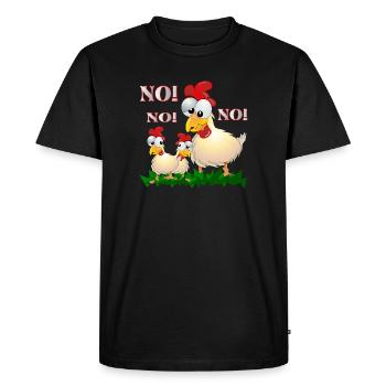 BANDE DESSINÉE DRÔLE DE POULET - NON - T-shirt Premium bio Homme - noir - Devant - Nico (187cm)