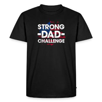 Strong Dad Challenge Tee - Men's Premium Organic T-Shirt - black - Front - Nico (187cm)