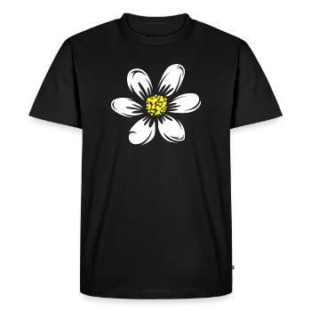 Daisy Boho Meadow Plants Nature Symbol - Men's Premium Organic T-Shirt - black - Front - Nico (187cm)